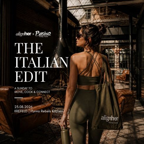 The Italian Edit – ALIGNHER x Purino Pilates Event in Krefeld, Poster