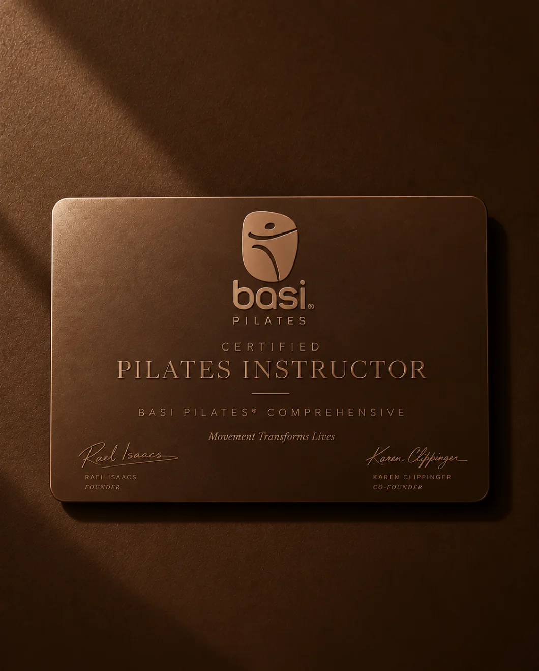 BASI Pilates Comprehensive Zertifikat der ALIGNHER Trainerin